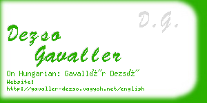 dezso gavaller business card